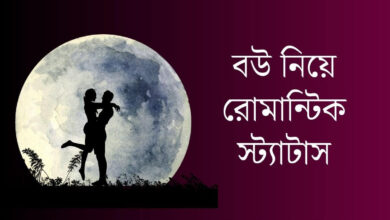 বউ নিয়ে রোমান্টিক স্ট্যাটাস,হাসির উক্তি (Bou Niye Romantic Status)